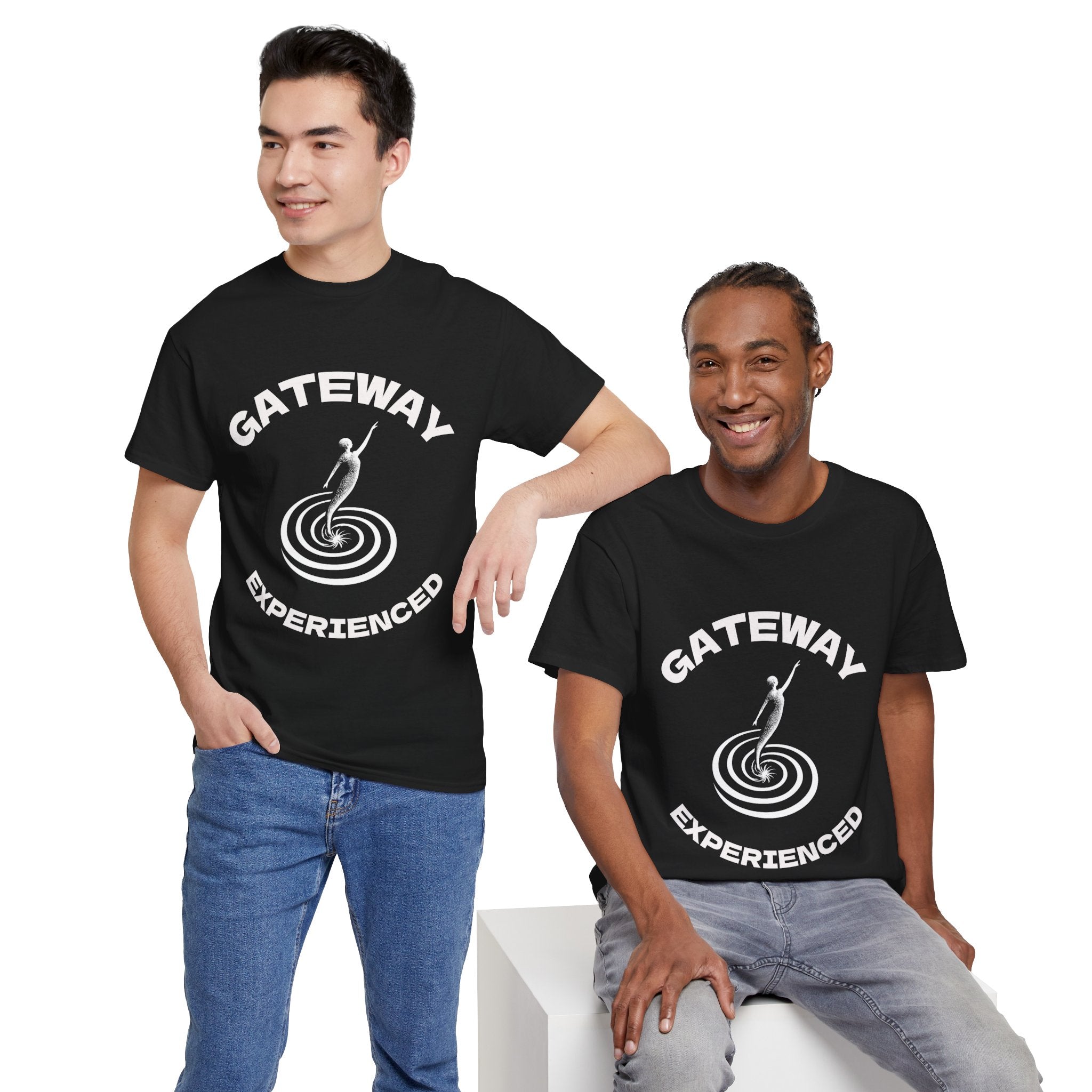 Gateway Experienced T-Shirt Dark — Retro Spiral Rider Graphic Tee
