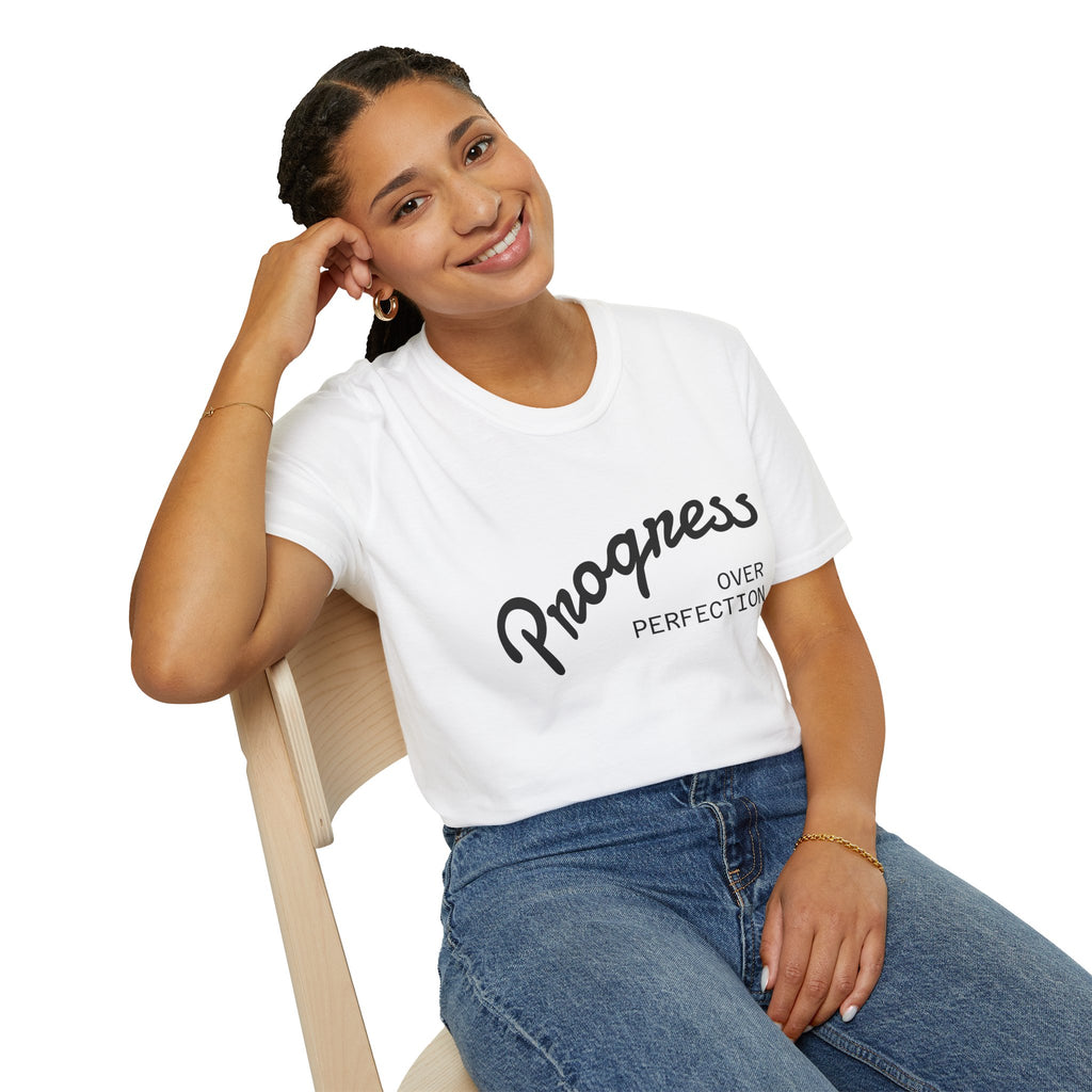 Progress Over Perfection T-Shirt Light — Motivational Graphic Tee