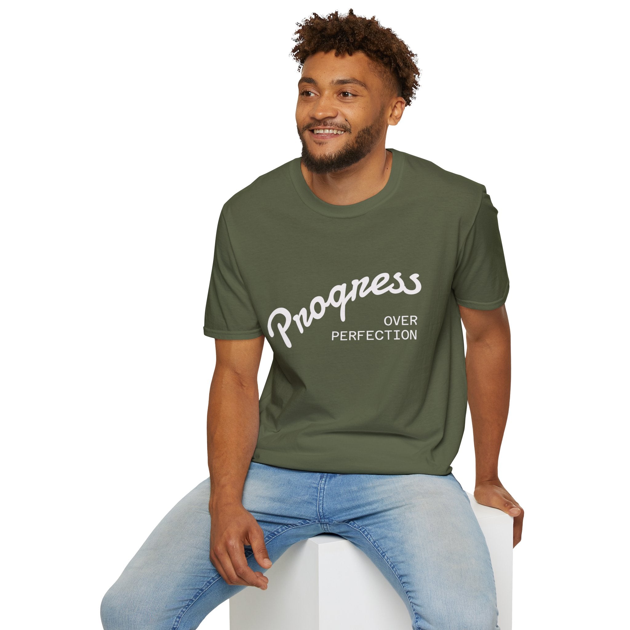Progress Over Perfection T-Shirt Dark — Motivational Graphic Tee